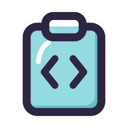 Clipboard code icon, Lineal style