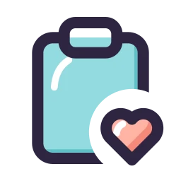 Clipboard heart icon, Lineal style