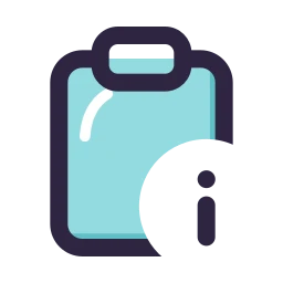 Clipboard info icon, Lineal style