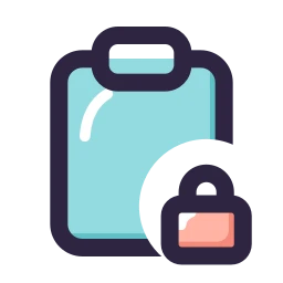 Clipboard lock icon, Lineal style