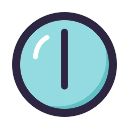 Clock 6 icon, Lineal style