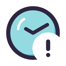 Clock alert icon, Lineal style