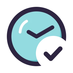 Clock check icon, Lineal style