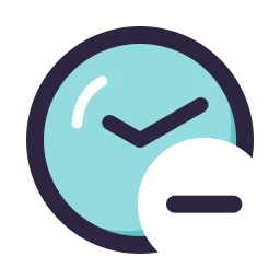 Clock minus icon, Lineal style