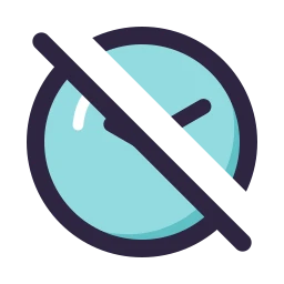 Clock off icon, Lineal style