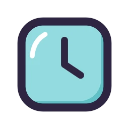 Clock square icon, Lineal style