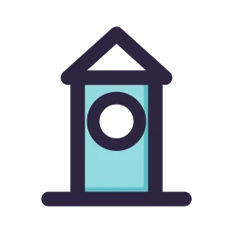 Clock tower icon, Lineal style