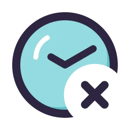 Clock x icon, Lineal style