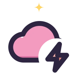 Cloud bolt icon, Lineal style