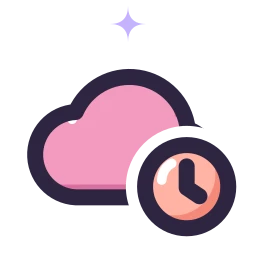 Cloud clock icon, Lineal style
