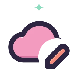 Cloud edit icon, Lineal style
