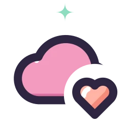 Cloud heart icon, Lineal style