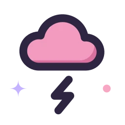 Cloud lightning icon, Lineal style