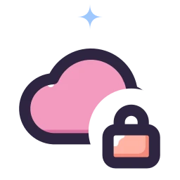 Cloud lock icon, Lineal style