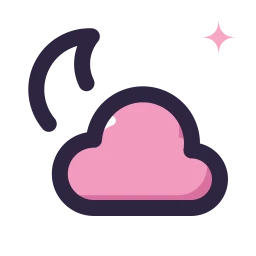 Cloud moon icon, Lineal style