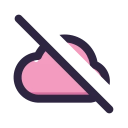 Cloud off icon, Lineal style