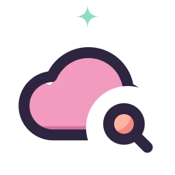 Cloud search icon, Lineal style