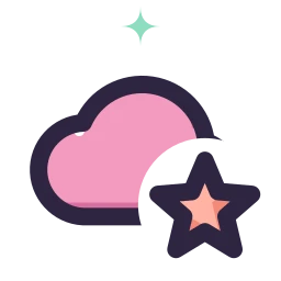 Cloud star icon, Lineal style