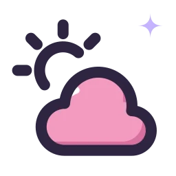 Cloud sun icon, Lineal style