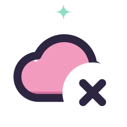 Cloud x icon, Lineal style