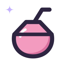 Coconut drink icon, Lineal style