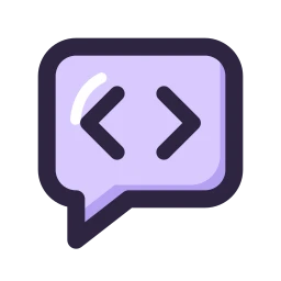 Code comment icon, Lineal style