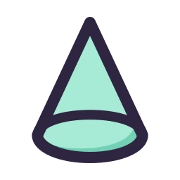 Cone icon, Lineal style