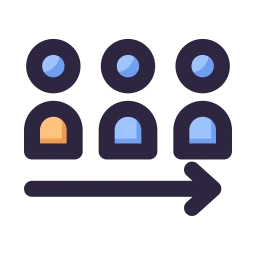 Customer queue icon, Lineal style