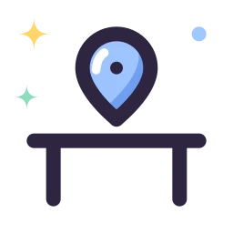 Desk booking icon, Lineal style