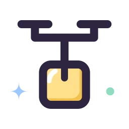 Drone delivery icon, Lineal style