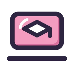 E learning icon, Lineal style