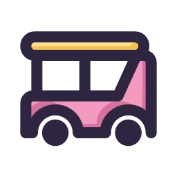 E rickshaw icon, Lineal style