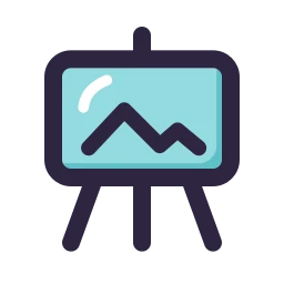 Easel icon, Lineal style