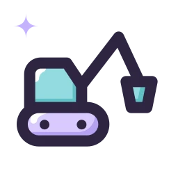 Excavator icon, Lineal style