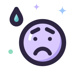 Face anxious icon, Lineal style