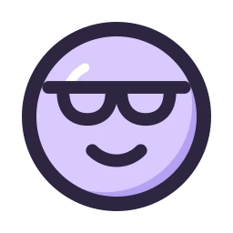 Face cool icon, Lineal style