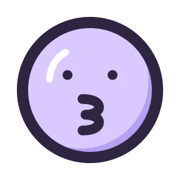 Face kiss icon, Lineal style