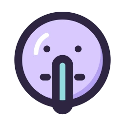 Face shush icon, Lineal style