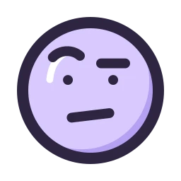 Face skeptical icon, Lineal style