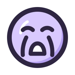 Face sob icon, Lineal style