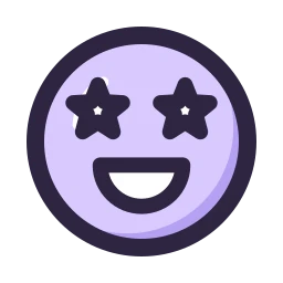 Face star eyes icon, Lineal style