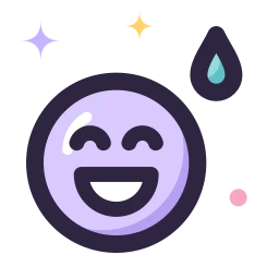 Face sweat smile icon, Lineal style