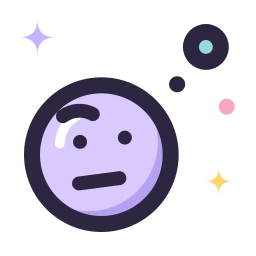 Face thinking icon, Lineal style