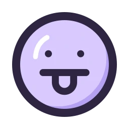 Face tongue icon, Lineal style