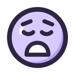 Face weary icon, Lineal style