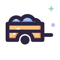 Farm trailer icon, Lineal style