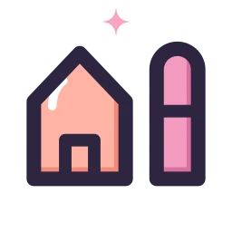 Farmhouse icon, Lineal style