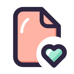 File heart icon, Lineal style