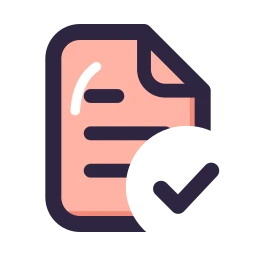 File text check icon, Lineal style