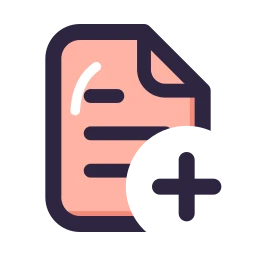 File text plus icon, Lineal style